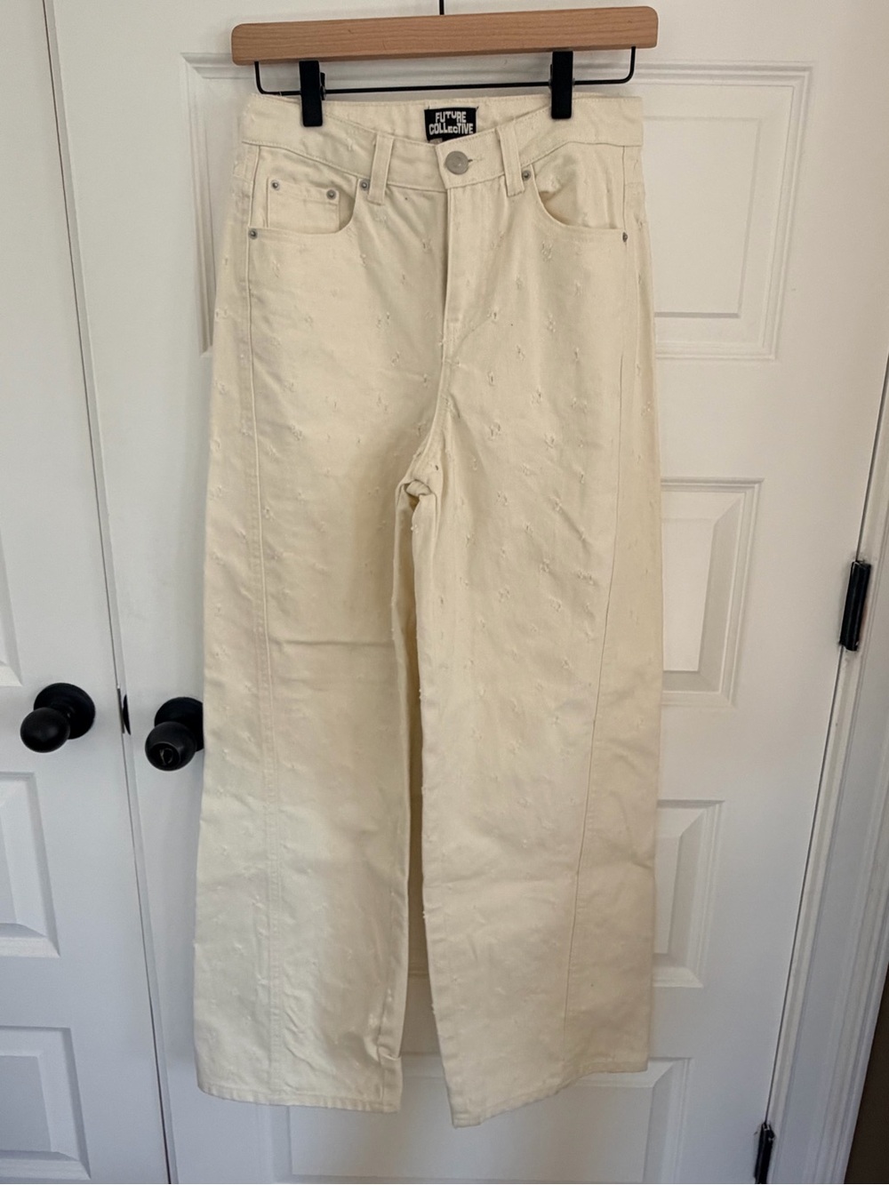 NWOT future collective wide leg cream jeans
